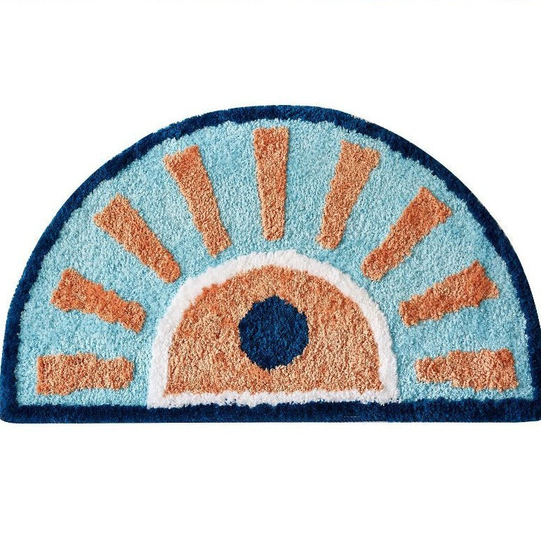 Semi Circle Floral Bathroom Mat