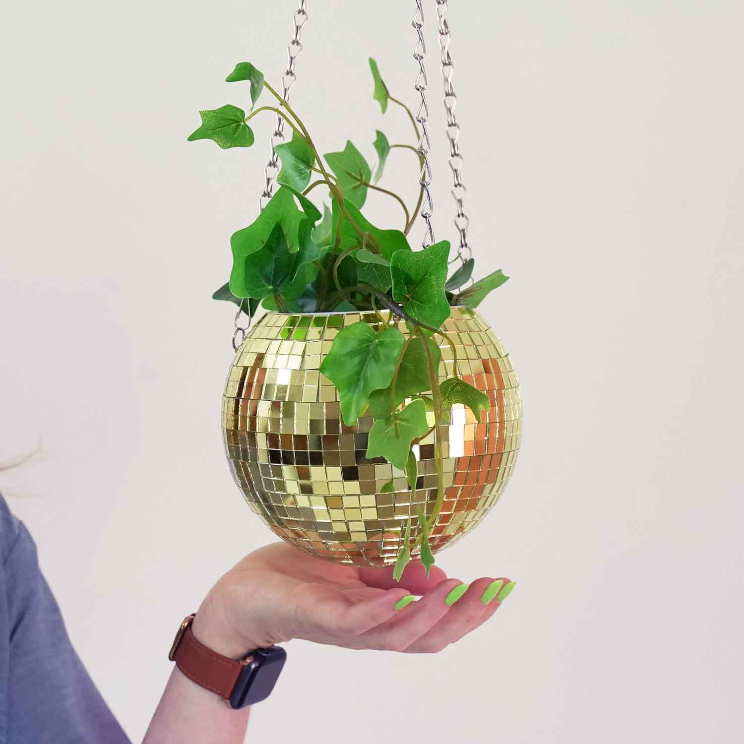 Disco Ball Hanging Planter