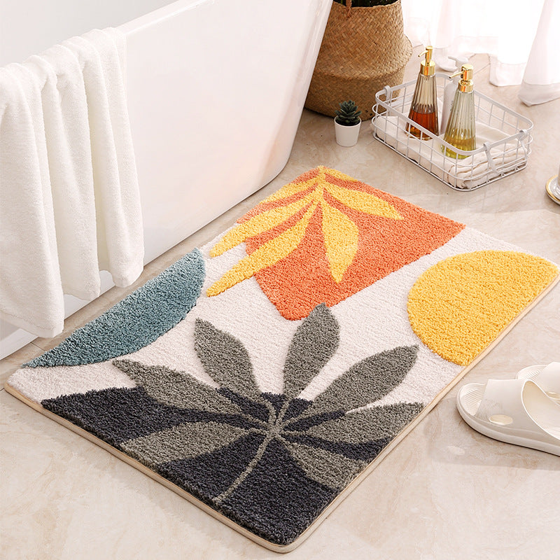 Bamboo Leaves Bathmat - Elevato Home Colorful Leaves / 15.7x23.6" / 40x60cm Organizer