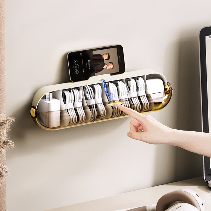 Data Cable Storage Box Wall Mounted - Elevato Home Organizer