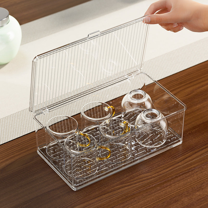 Clear Tea Set Storage Box - Elevato Home Organizer