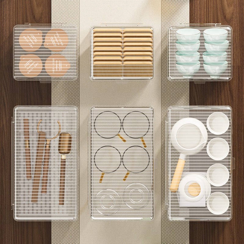 Clear Tea Set Storage Box - Elevato Home Organizer