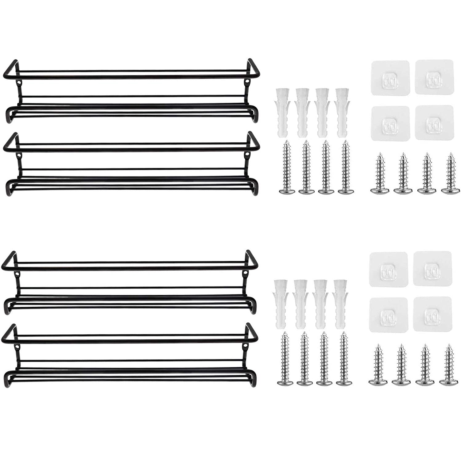 Metal Jar Rack - Elevato Home Four Black Organizer