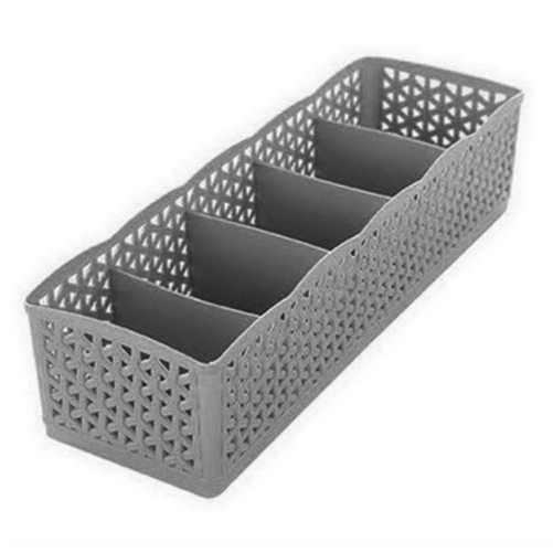 5 Cells Plastic Stackable Organizer - Elevato Home Grey Organizer