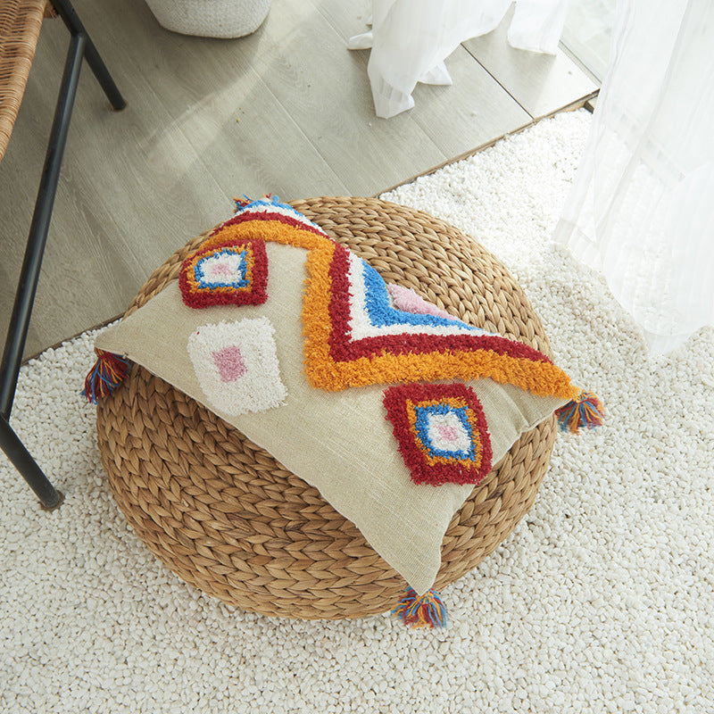 Geometric Shapes Tufted Pillow Cover - Elevato Home Triangles Decor