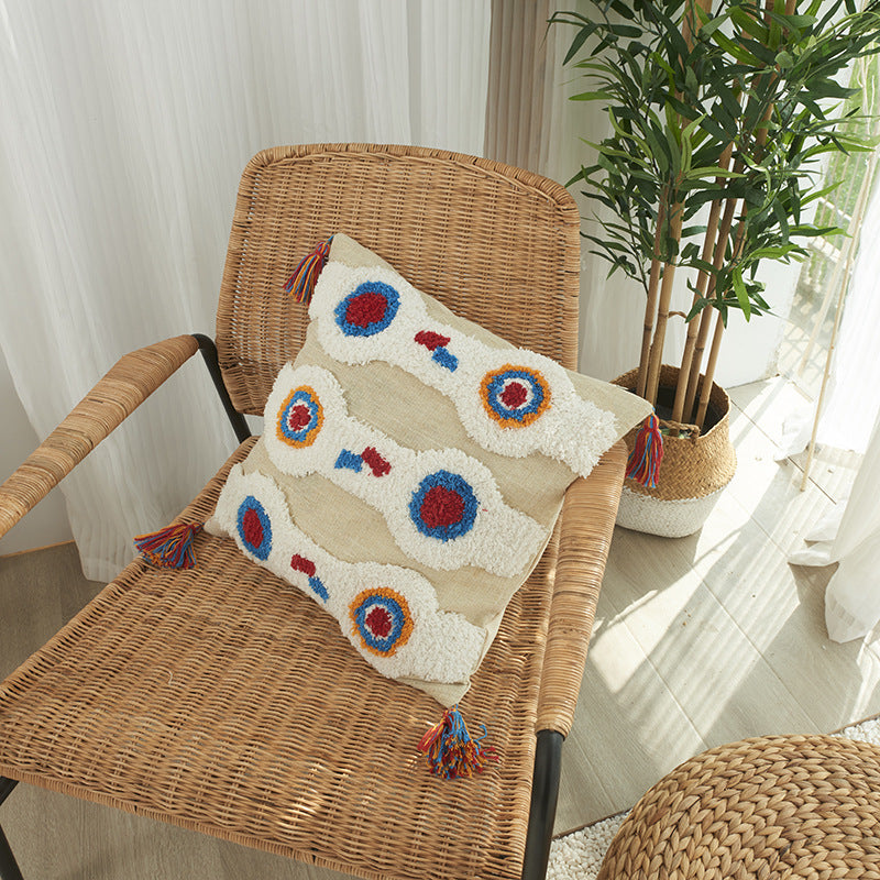 Geometric Shapes Tufted Pillow Cover - Elevato Home Dots Decor