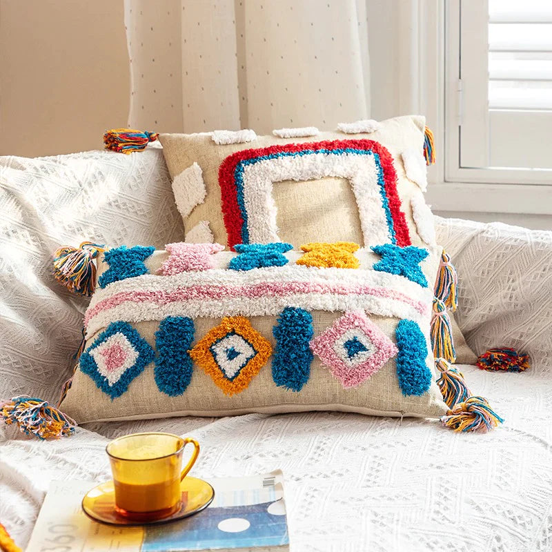 Geometric Shapes Tufted Pillow Cover - Elevato Home Decor