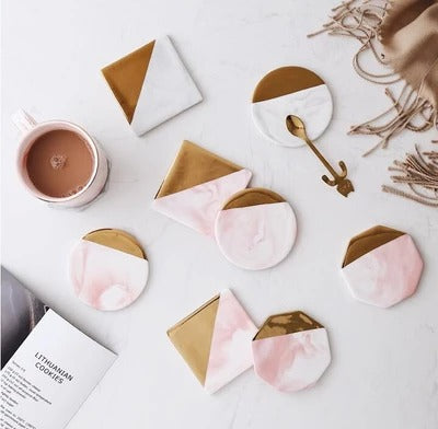 Golden Marble Coaster - Elevato Home Decor