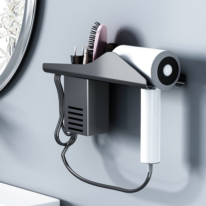 Hair Dryer Rack - Elevato Home Square Tube Black Organizer