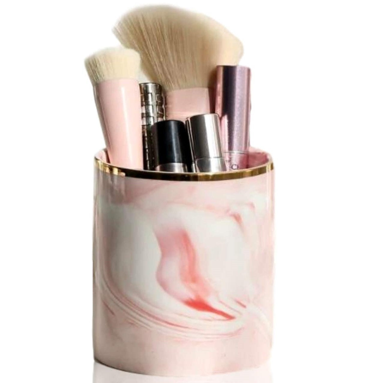 Marble Brush Holder - Elevato Home Pink Organizer