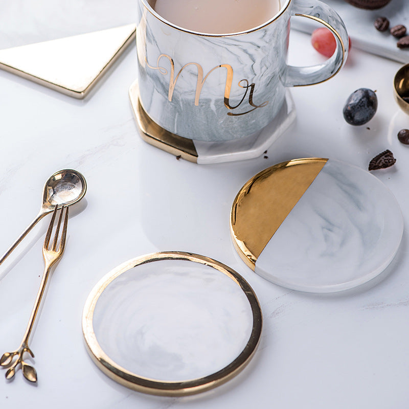 Golden Marble Coaster - Elevato Home Decor