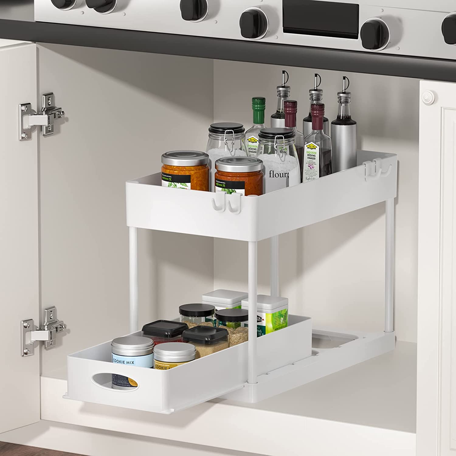 Under Sink Dual Sliding Organizer