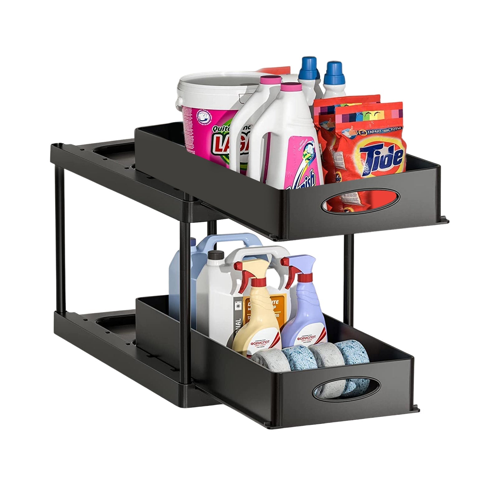 Under Sink Dual Sliding Organizer