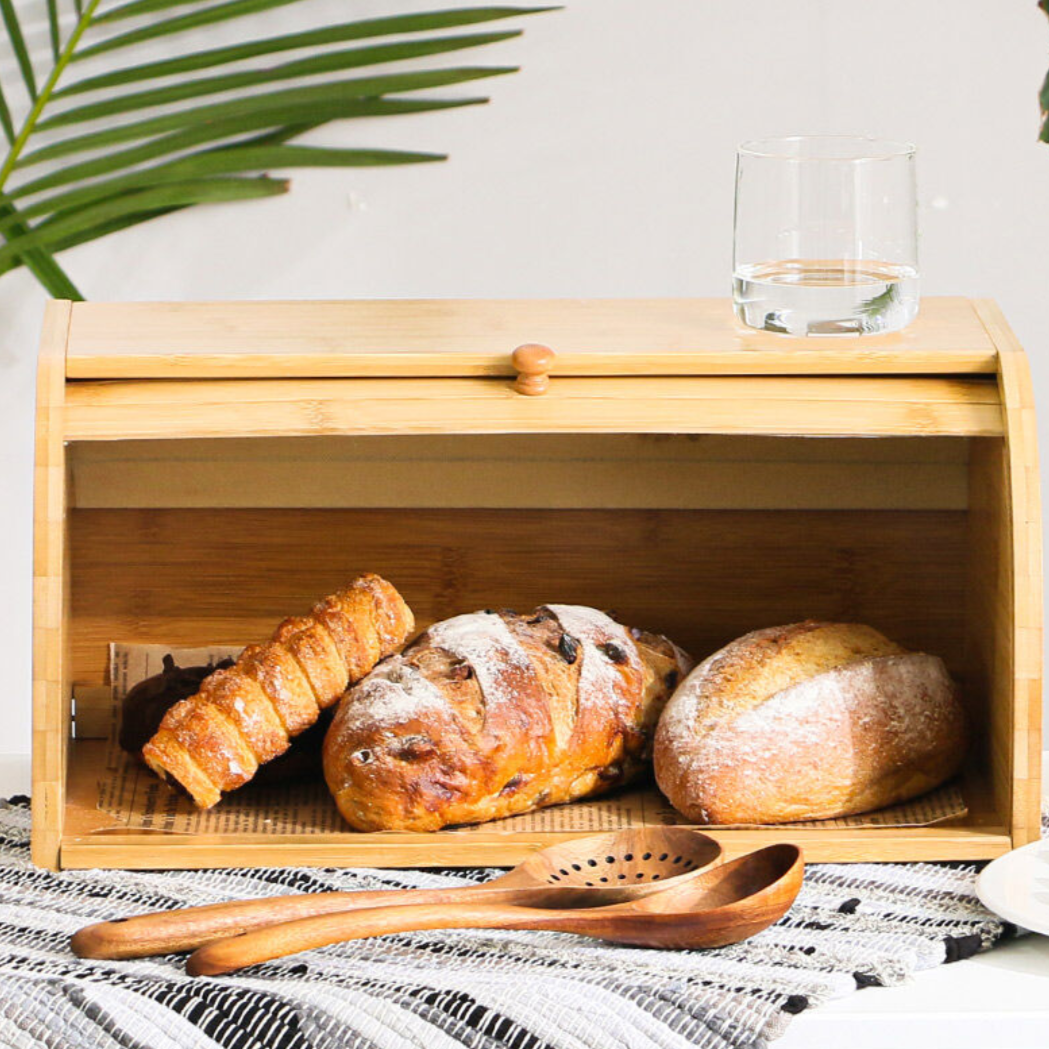Bamboo Bread Box - Elevato Home Organizer