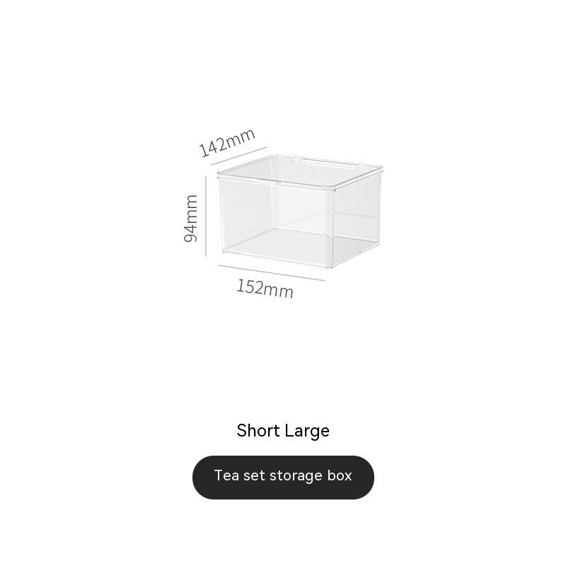 Clear Tea Set Storage Box - Elevato Home Short Large Organizer