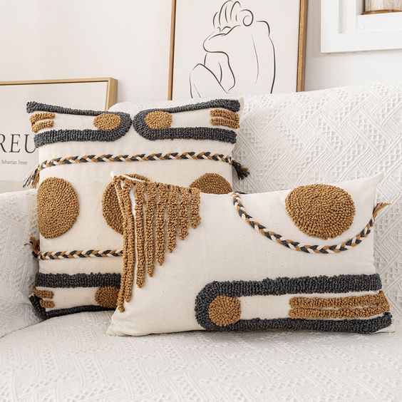 SAND Geometric Pillow Cover - Elevato Home