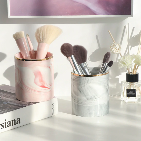 Marble Brush Holder - Elevato Home Organizer
