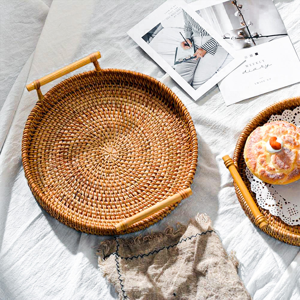 Artesia Rattan Tray - Elevato Home Decor