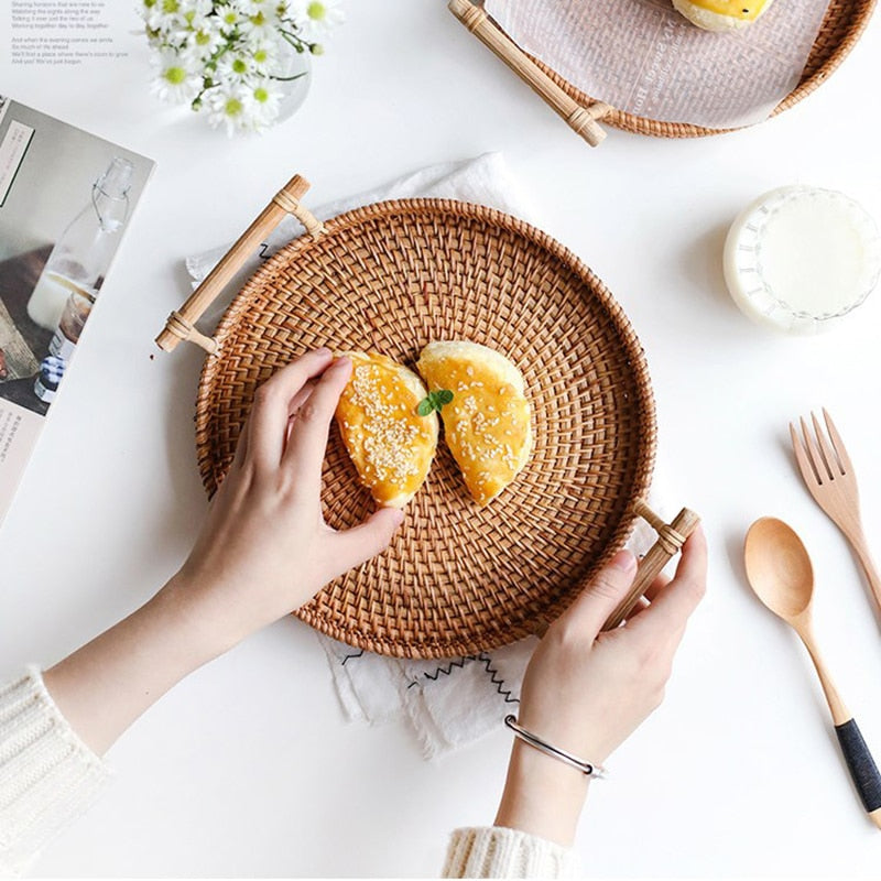 Artesia Rattan Tray - Elevato Home Decor
