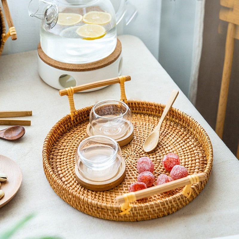 Artesia Rattan Tray - Elevato Home Decor