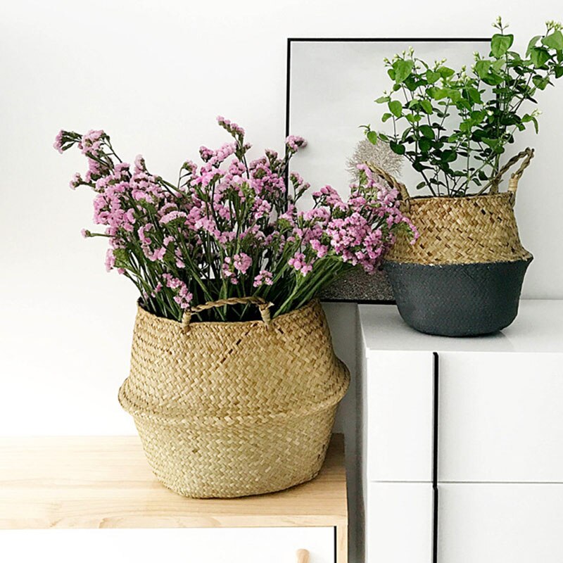 Wicker Foldable Planter Basket