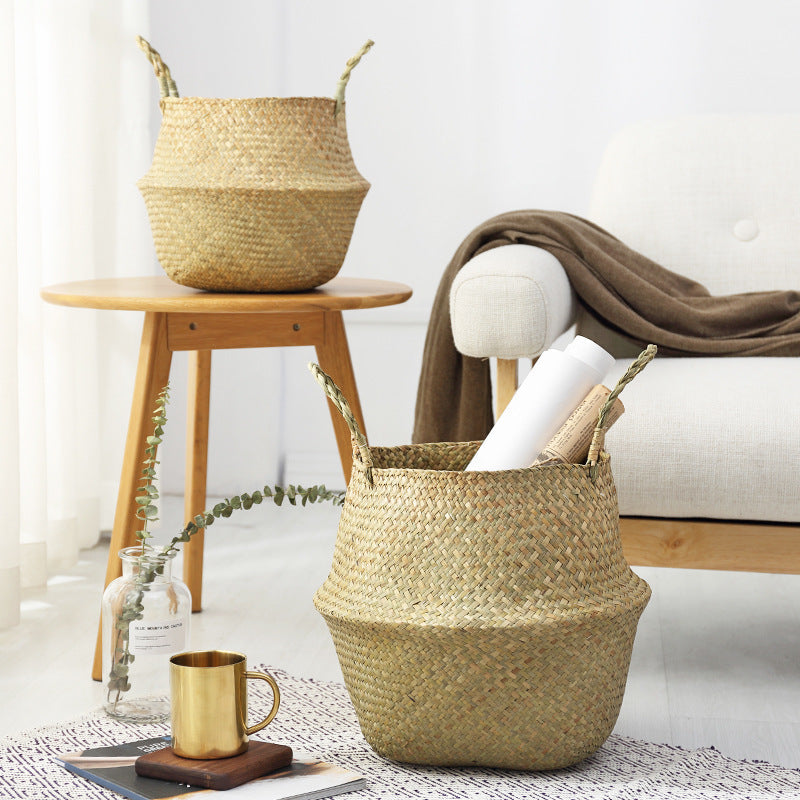 Wicker Foldable Planter Basket