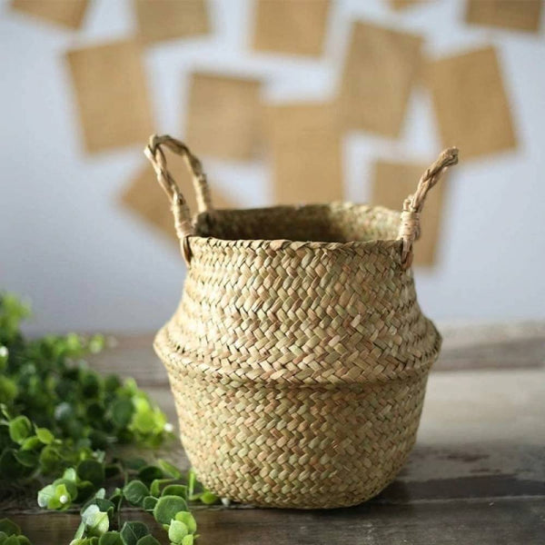 Wicker Foldable Planter Basket