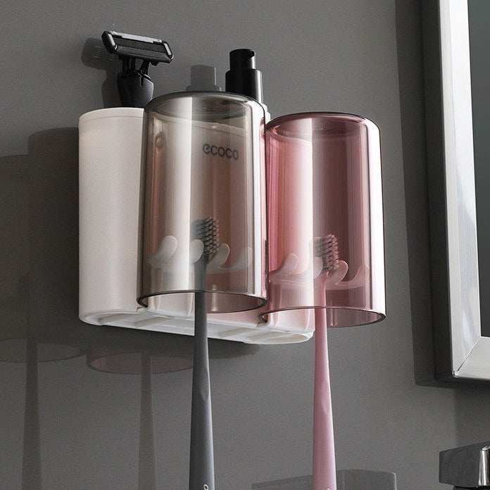 Multifunctional Toothbrush Holder - Elevato Home 2 Cups Organizer