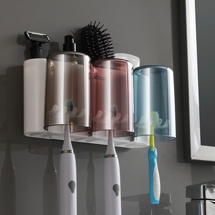 Multifunctional Toothbrush Holder - Elevato Home 3 Cups Organizer