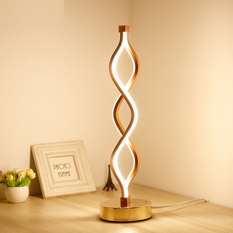 Nordic Spiral Table Lamp - Elevato Home Three Colors Dimming / Gold / EU Organizer