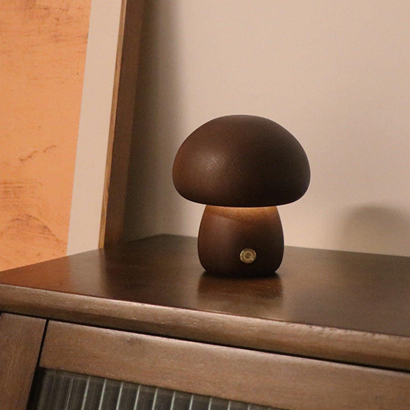 Wooden Mushroom Lamp