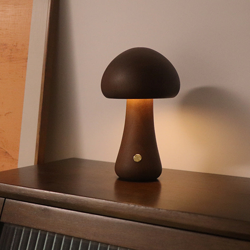 Wooden Mushroom Lamp