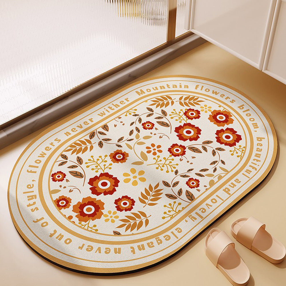 Nordic Flowers Bathroom Mat - Elevato Home B / 15.7x23.6" / 40x60cm Organizer