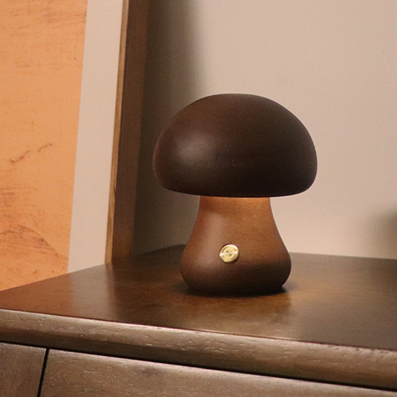 Wooden Mushroom Lamp