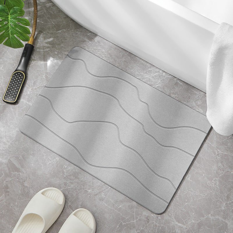 Irregular Stripes Pattern Bathmat - Elevato Home Light Gray Organizer