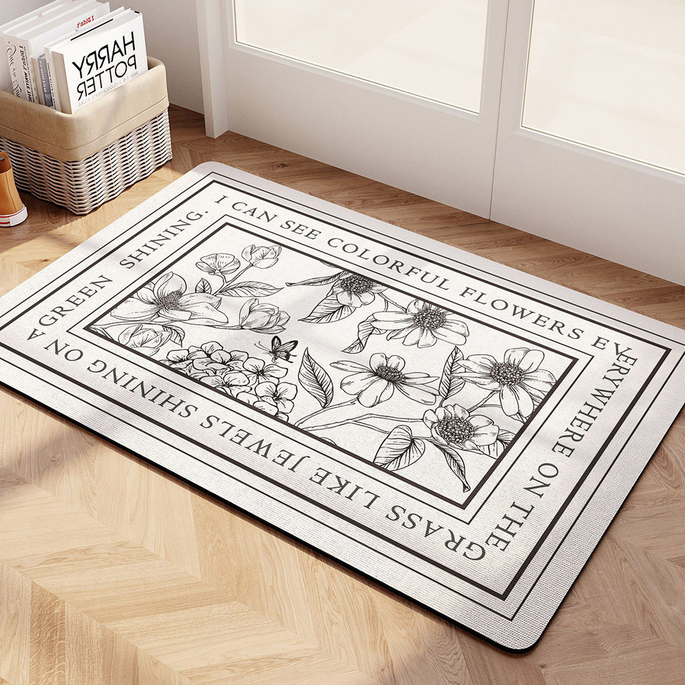 Nordic Flowers Bathroom Mat - Elevato Home Organizer