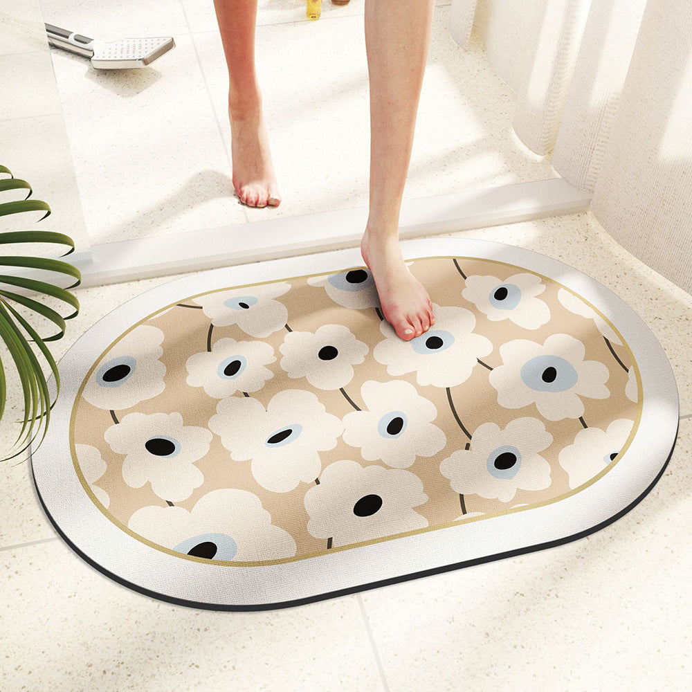 Nordic Flowers Bathroom Mat - Elevato Home I / 15.7x23.6" / 40x60cm Organizer