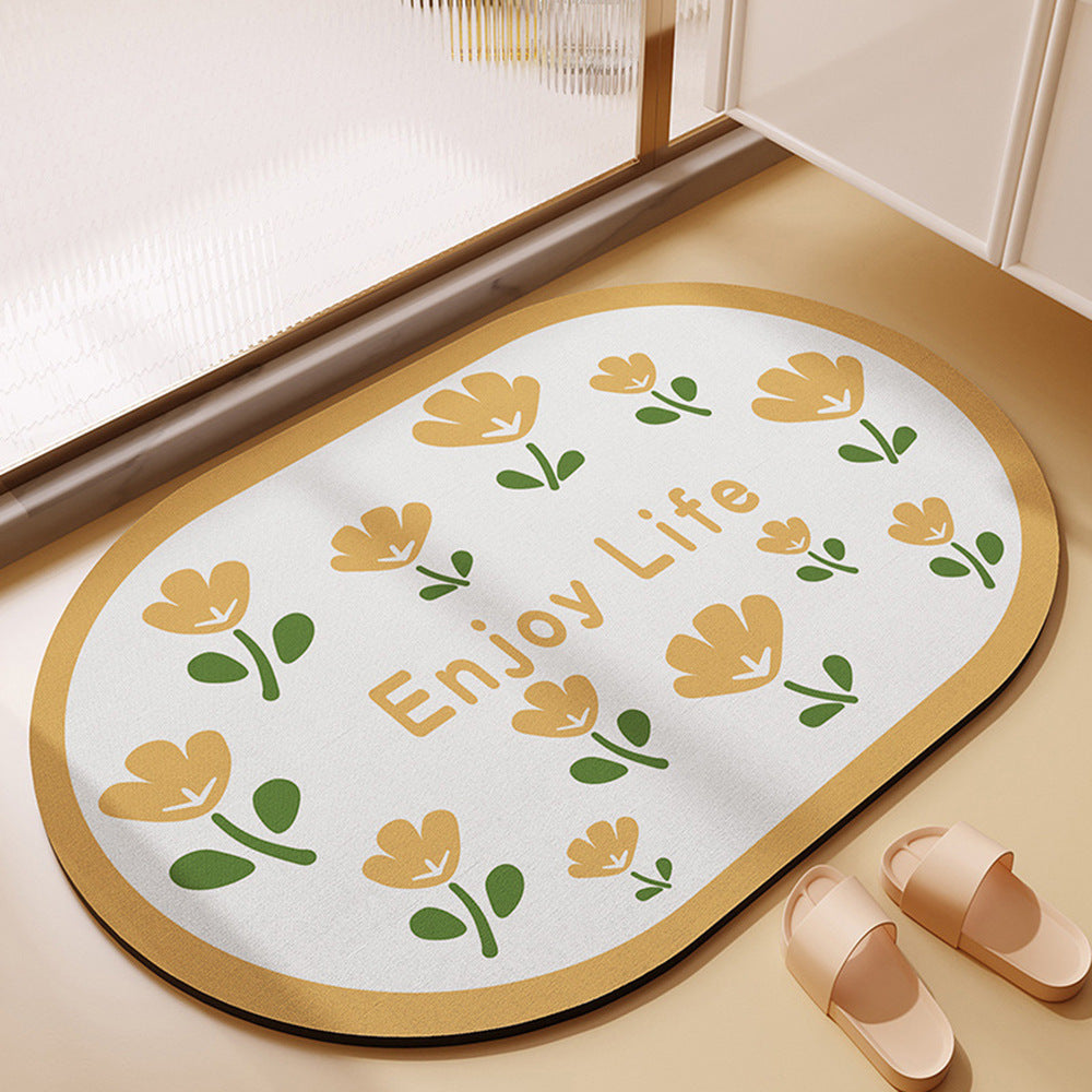 Nordic Flowers Bathroom Mat - Elevato Home J / 15.7x23.6" / 40x60cm Organizer