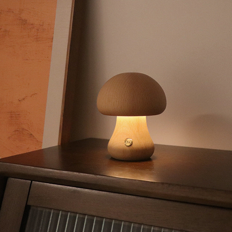 Wooden Mushroom Lamp