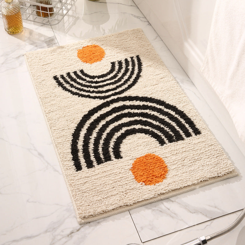 Geometric Pattern Bathroom Mat - Elevato Home Beige / 15.7x23.6" / 40x60cm Organizer