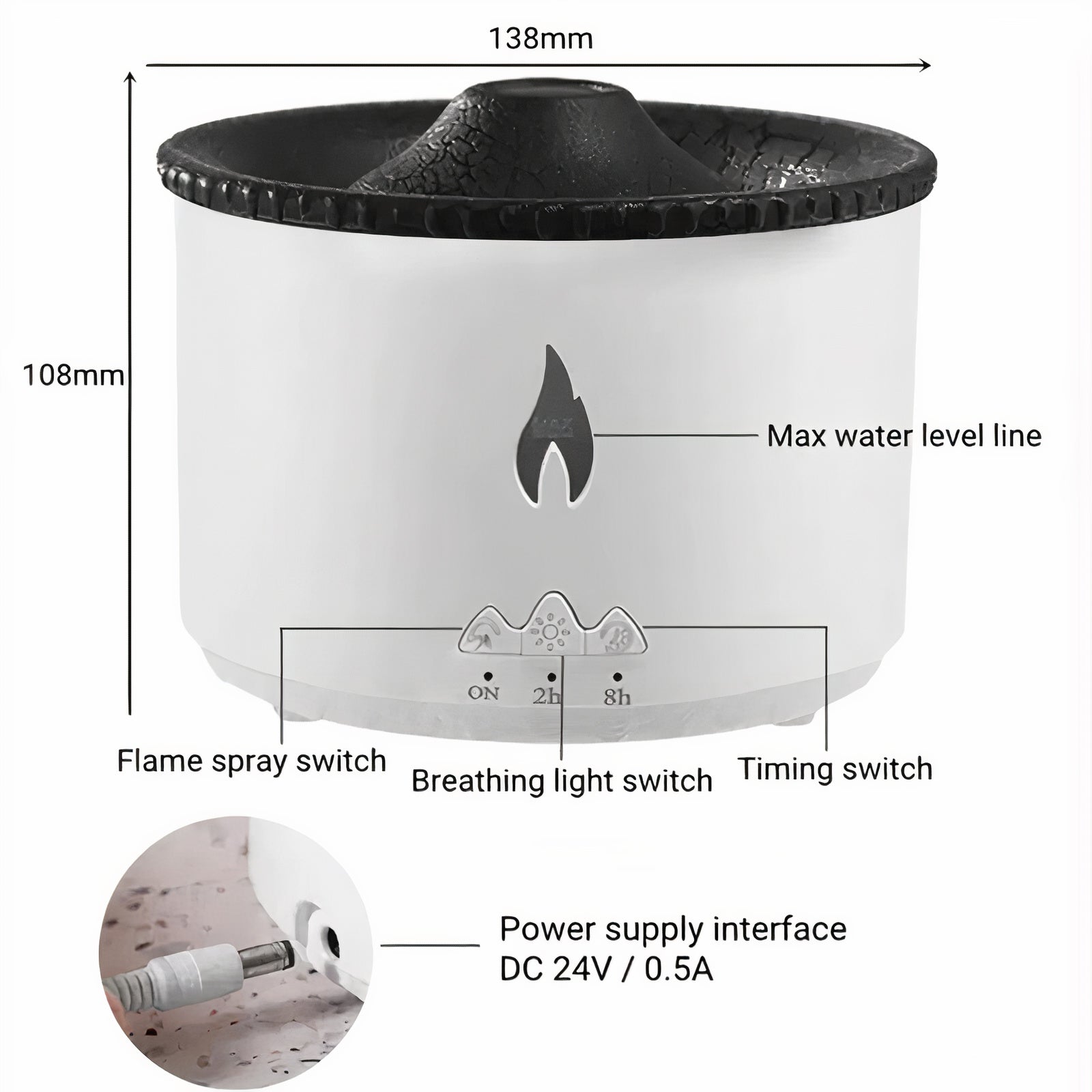 FYRE® Volcano Flame Diffuser
