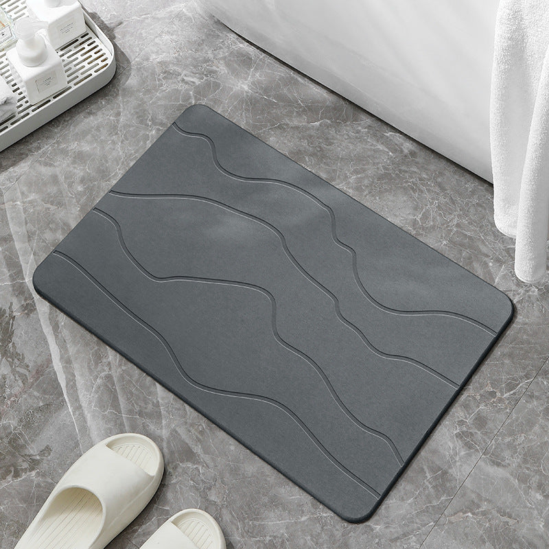 Irregular Stripes Pattern Bathmat - Elevato Home Dark Gray Organizer