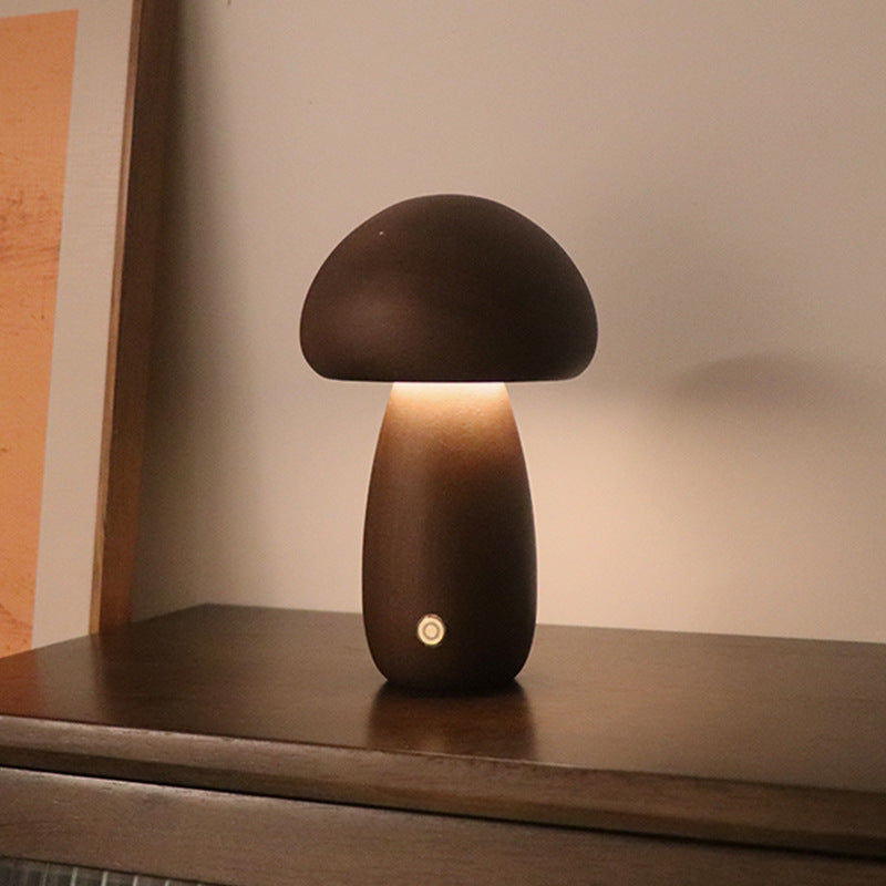 Wooden Mushroom Lamp