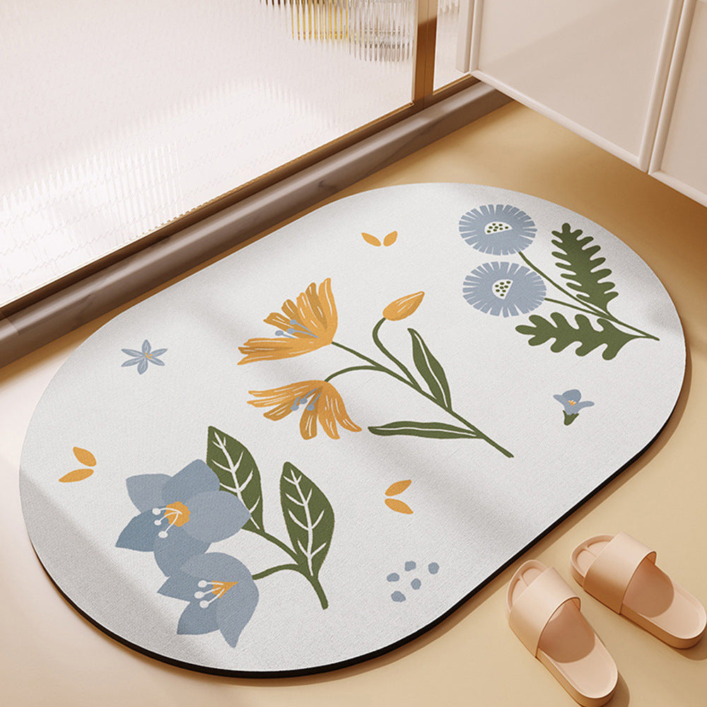 Nordic Flowers Bathroom Mat - Elevato Home A / 15.7x23.6" / 40x60cm Organizer