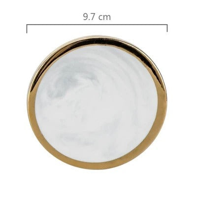 Golden Marble Coaster - Elevato Home Gray Circle Decor