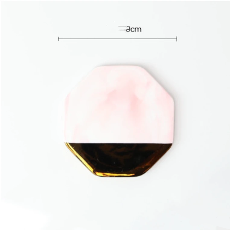 Golden Marble Coaster - Elevato Home Pink Octagon Decor