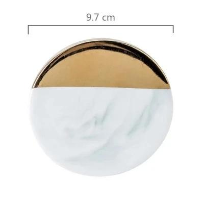 Golden Marble Coaster - Elevato Home Gray Half Circle Decor