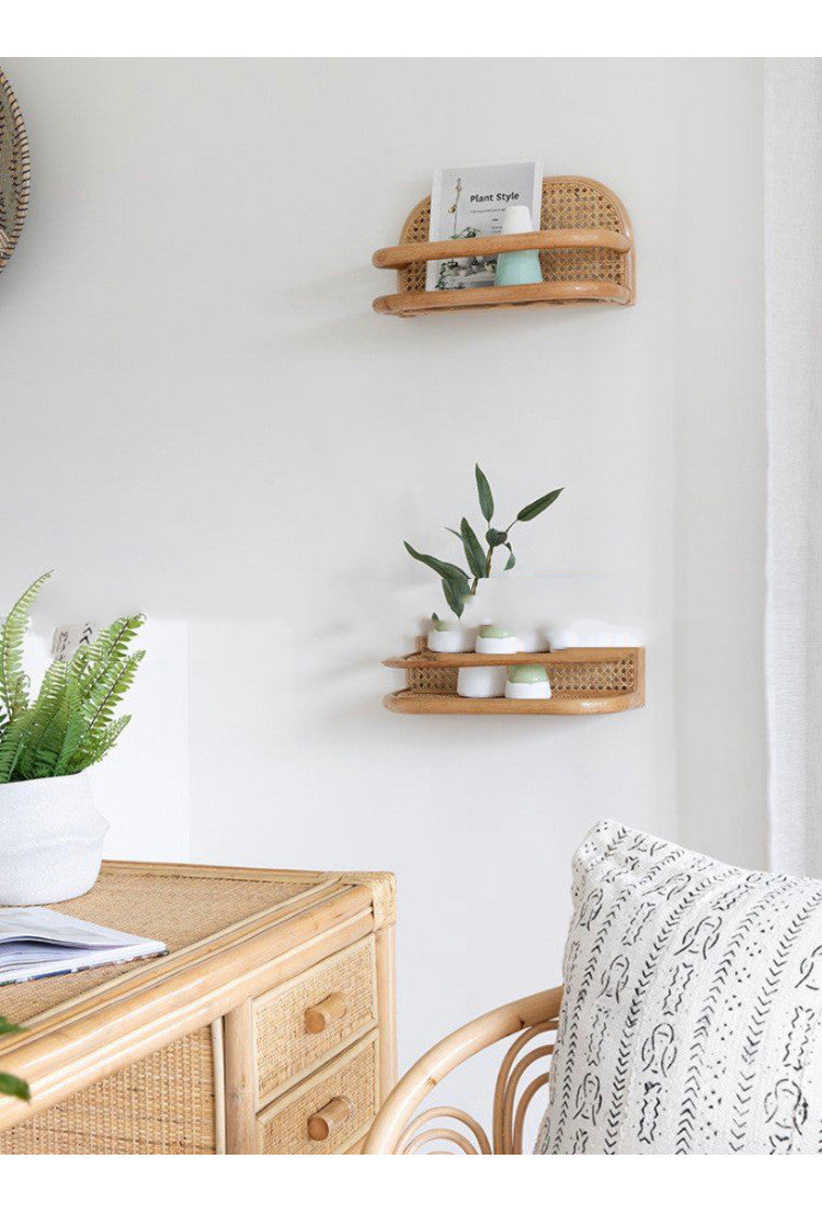 Retro Rattan Wall Shelf - Elevato Home