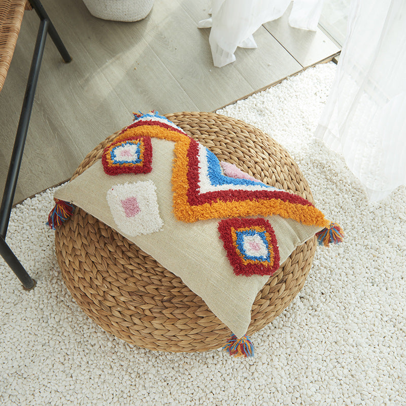 Geometric Shapes Tufted Pillow Cover - Elevato Home Triangles Decor