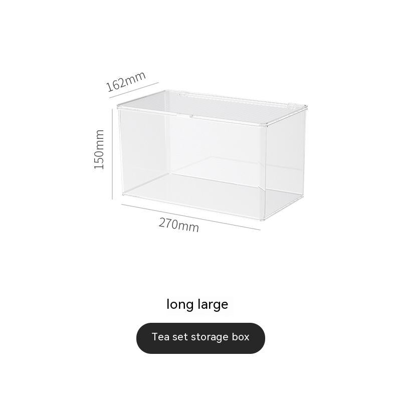 Clear Tea Set Storage Box - Elevato Home Long Large Organizer